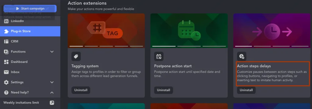 Plug-in « Action steps delays »