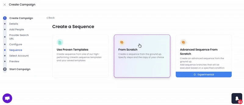 LinkedIn and Email Sequence Builder and Branching