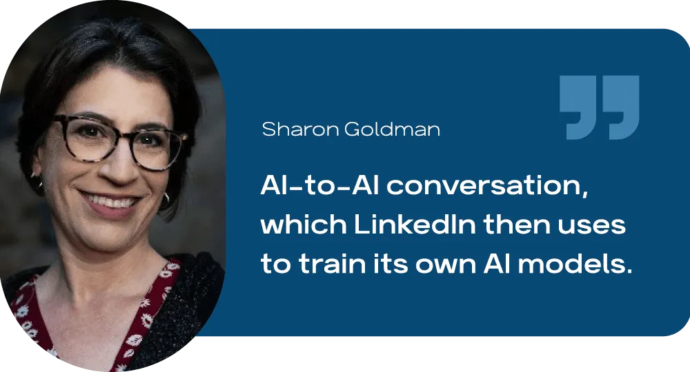 AI-zu-AI-Konversation, die LinkedIn zum Trainieren eigener AI-Modelle nutzt