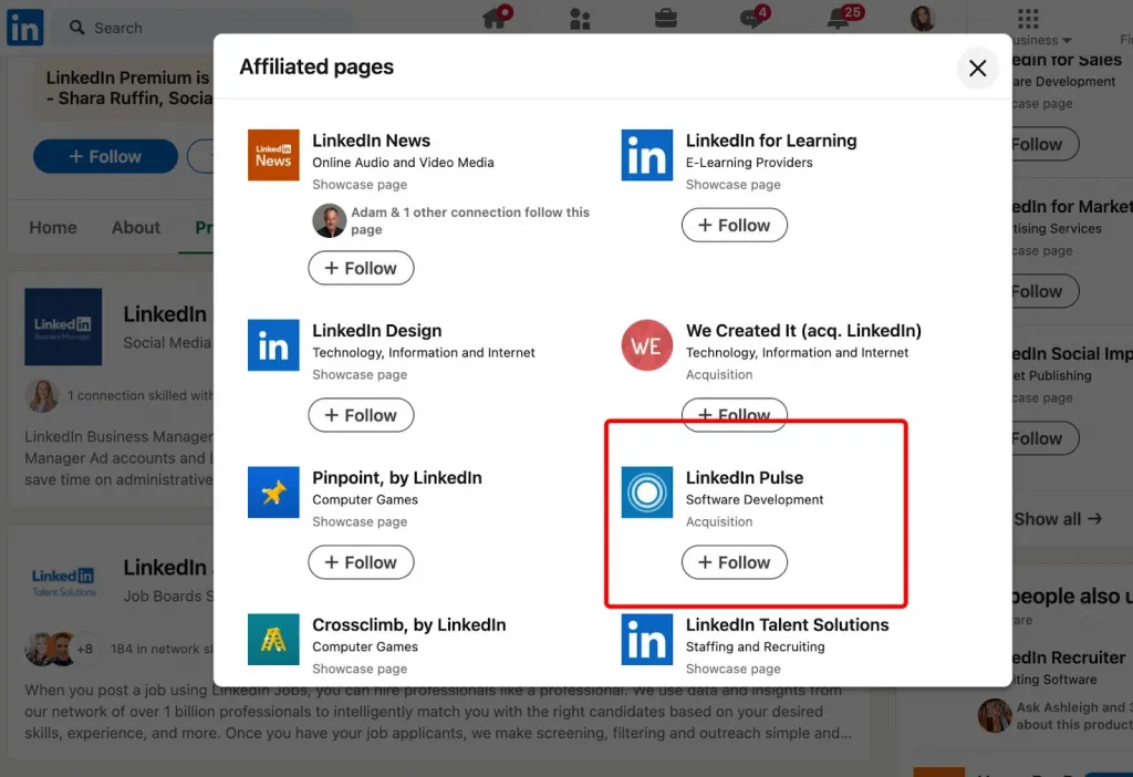 LinkedIn-Pulse-Artikel, Screenshot der Seite