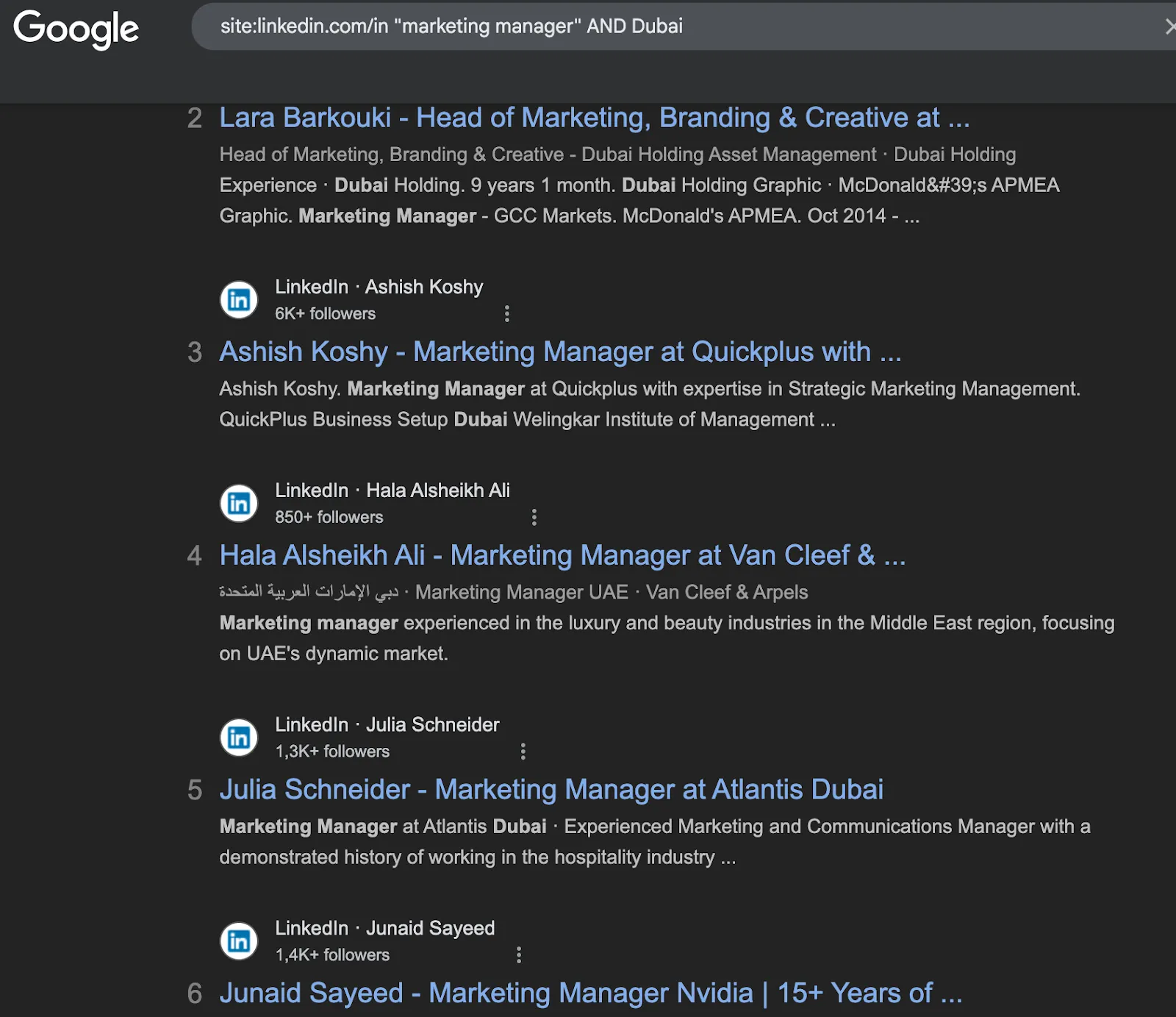 Google als Tool für die LinkedIn-Boolean-Suche