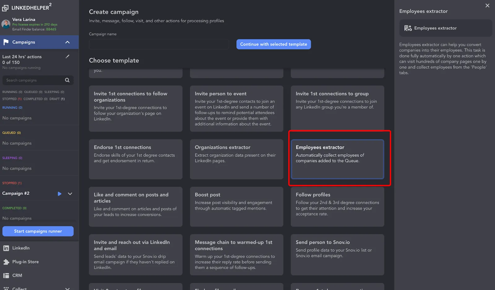 Linked Helper-Kampagne für die LinkedIn-Boolean-Suche