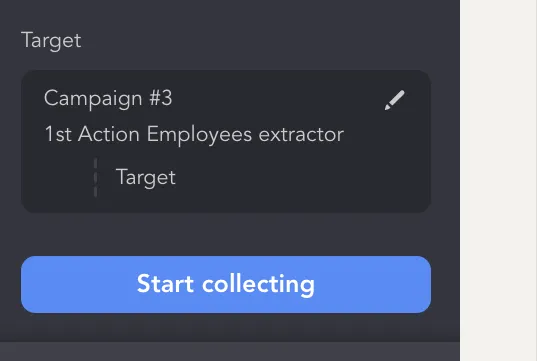 „Start Collecting“ in Linked Helper für die LinkedIn-Boolean-Suche