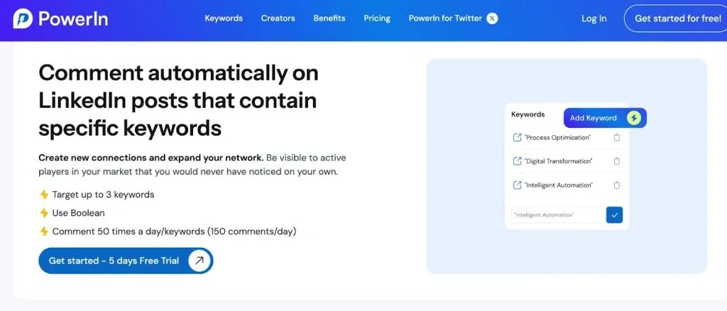 LinkedIn-Bot für Kommentare – Beispiel von PowerIn