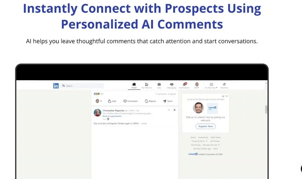 LinkedIn-Bot für Kommentare – Beispiel für AI-gestützte Beitragsinteraktion