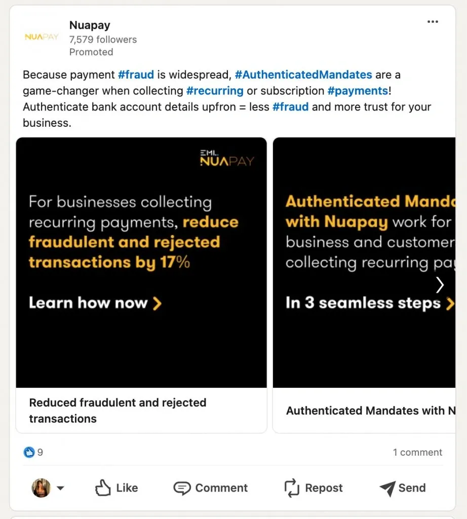 Qu’est-ce qu’un carrousel LinkedIn — exemple en capture d’écran
