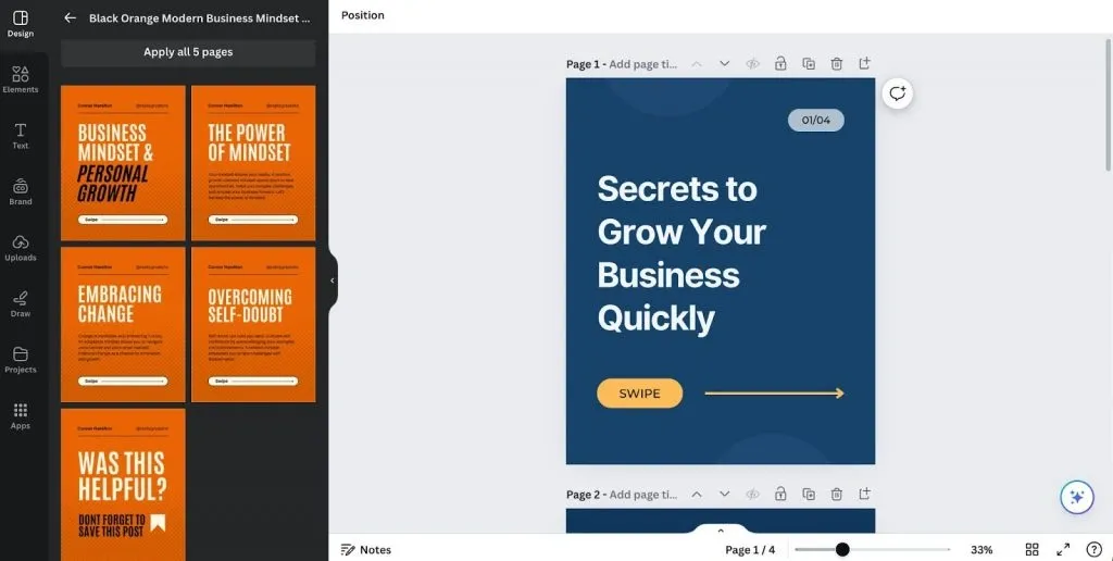 Comment créer une publication au format carrousel sur LinkedIn — Canva pour un carrousel LinkedIn