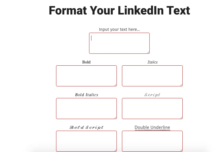 Herramienta para dar formato al texto de LinkedIn
