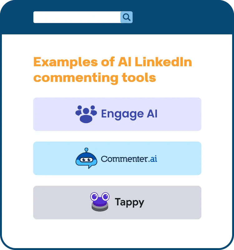 Logos von AI-Tools zum Kommentieren auf LinkedIn