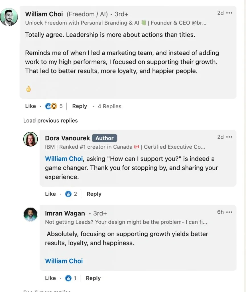 Beispiel für einen LinkedIn-Kommentar – eine persönliche Erfahrung teilen