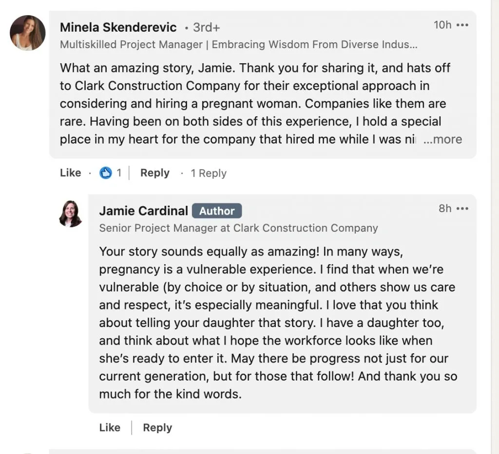 Beispiel für einen LinkedIn-Kommentar – Gemeinsamkeiten hervorheben