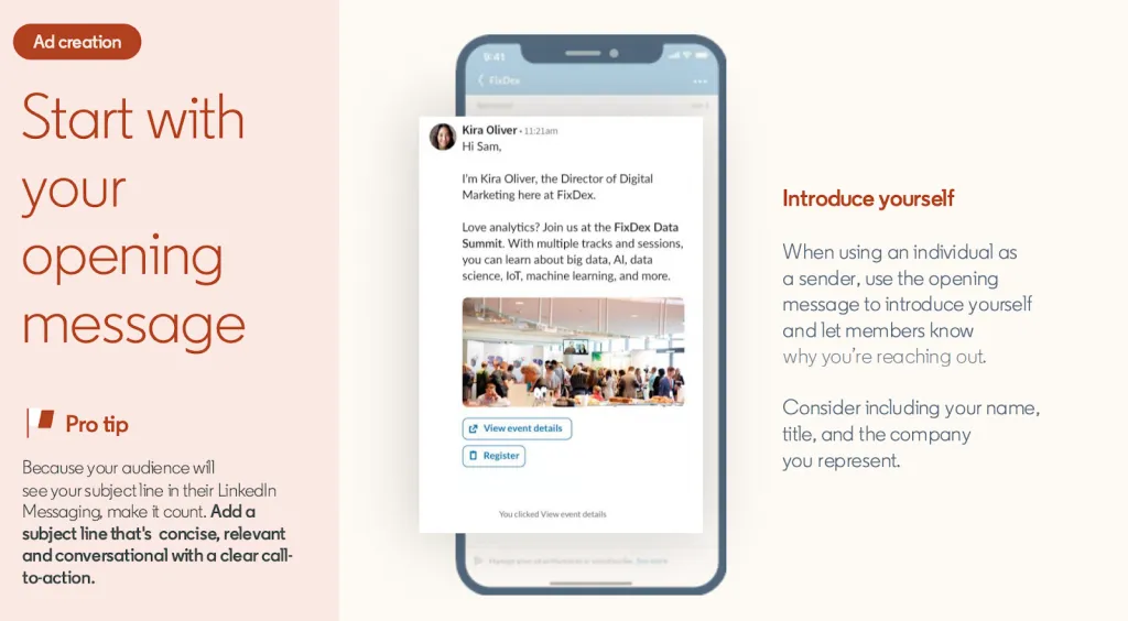 consejo profesional sobre el rendimiento de LinkedIn Conversation Ads