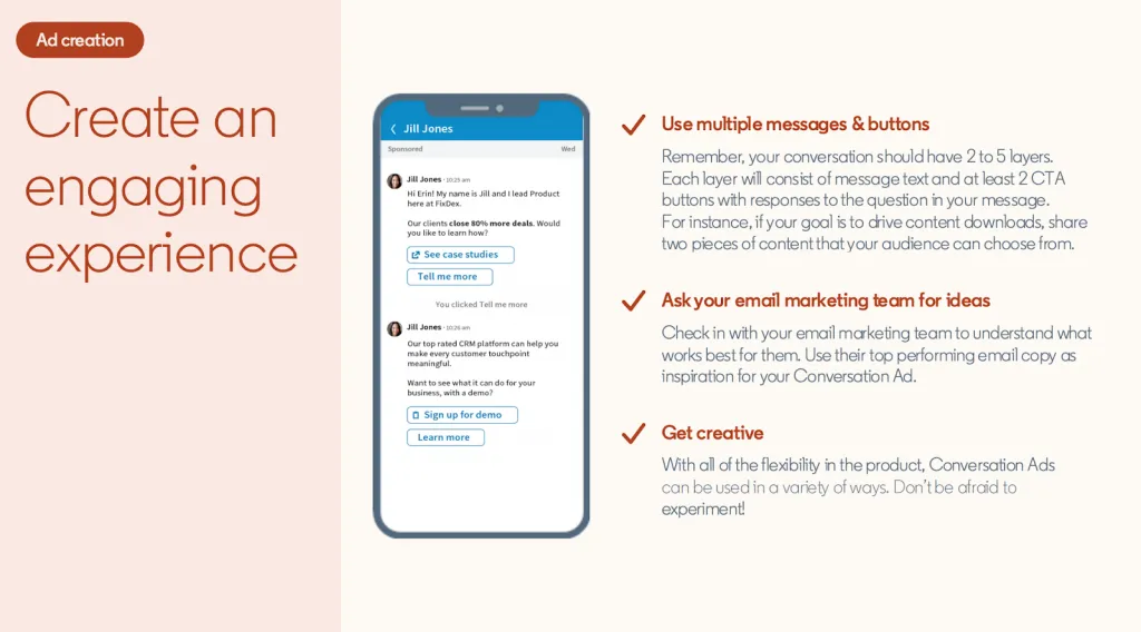 consejos para crear LinkedIn Conversation Ads atractivos