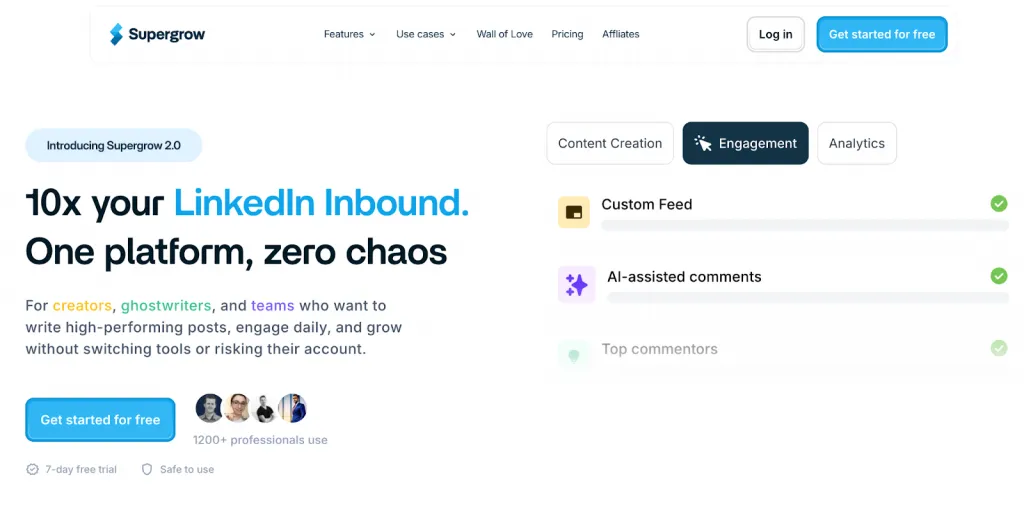 herramienta Supergrow para publicar en LinkedIn
