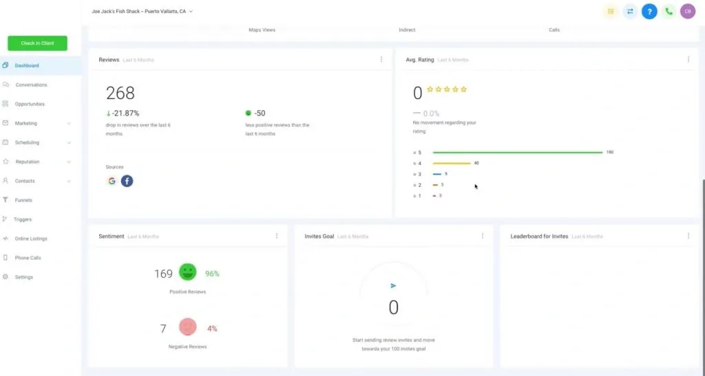 CRM-Systeme mit LinkedIn-Integration – Benutzeroberfläche von HighLevel CRM