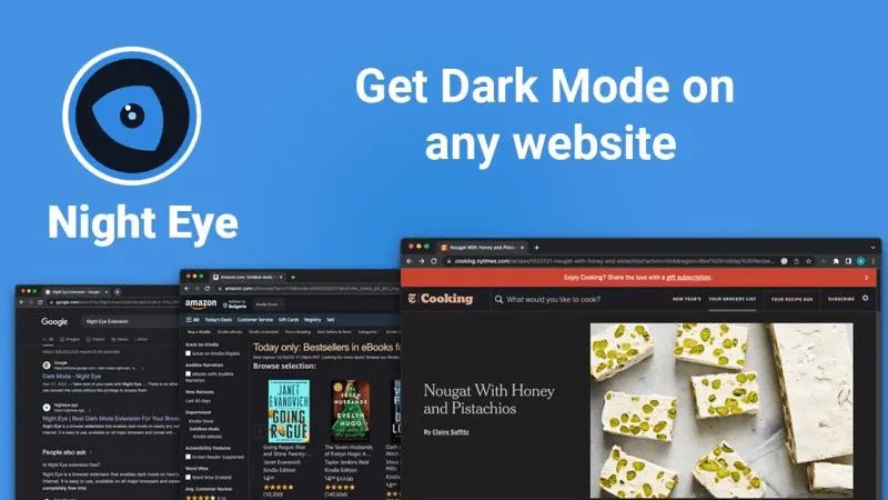 A browser extension interface displaying LinkedIn’s dark mode activation, allowing users to apply a dark theme