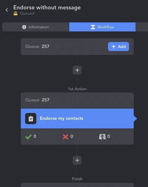 Kampagnenbeispiel für die Aktion „Endorse 1st connections“