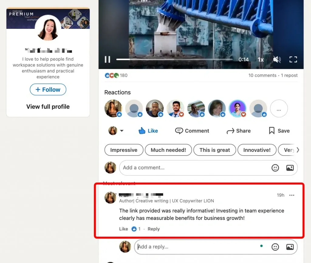 Ejemplos de grupos de interacción: captura de pantalla de Podawaa.
