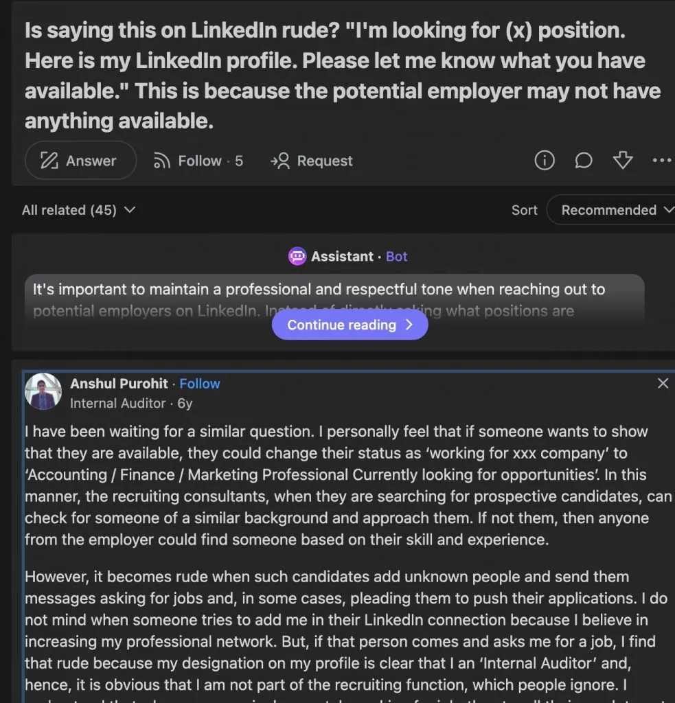 LinkedIn-Etikette für Jobsuchende
