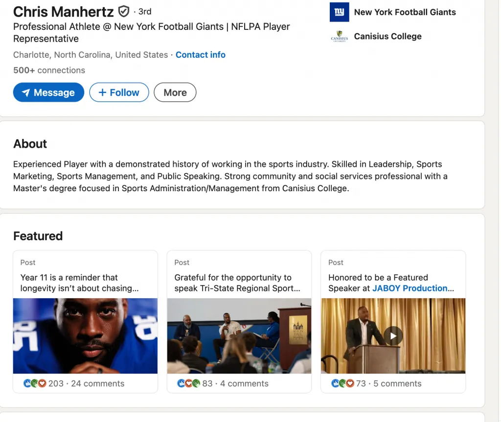 ejemplos del mejor contenido para la sección Destacado de LinkedIn