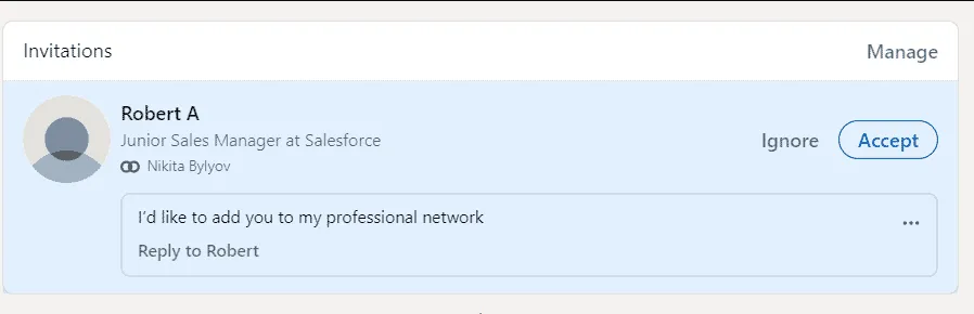 Beispiel einer LinkedIn-Kontaktanfrage für Networking