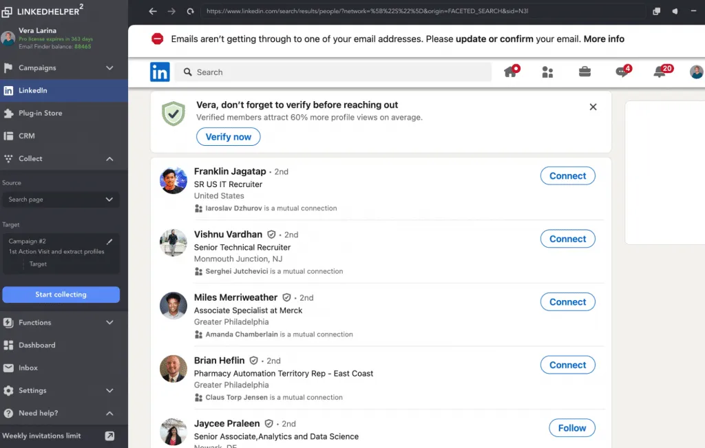 Outil permettant d’obtenir un CSV contenant de véritables exemples de titres LinkedIn