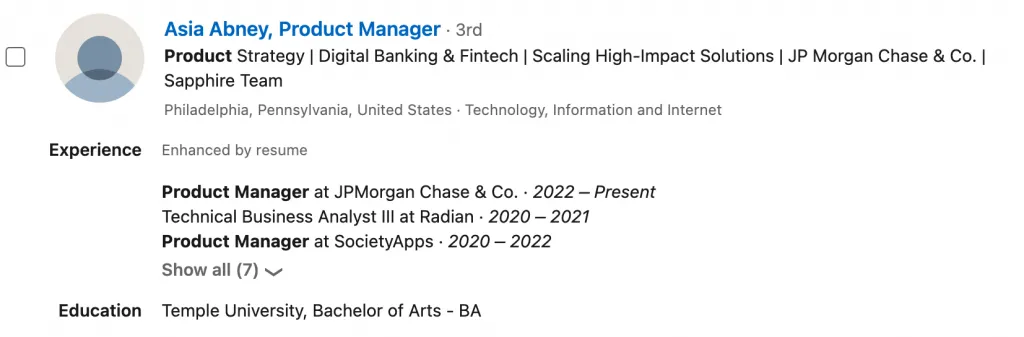 Exemple de bon titre LinkedIn pour les chefs de produit