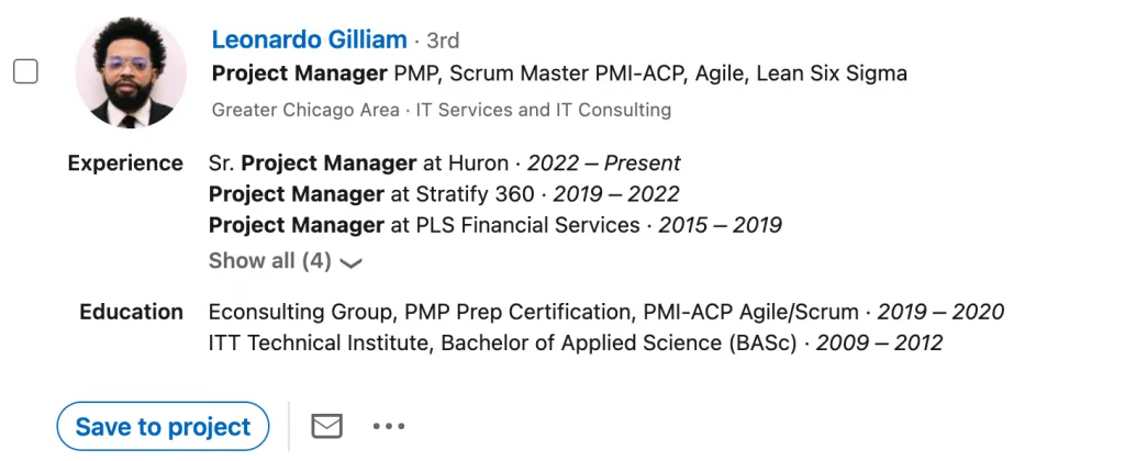 Bon titre LinkedIn pour les chefs de projet