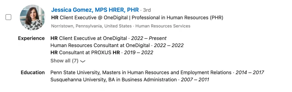 Exemples de titres LinkedIn pour un cadre RH