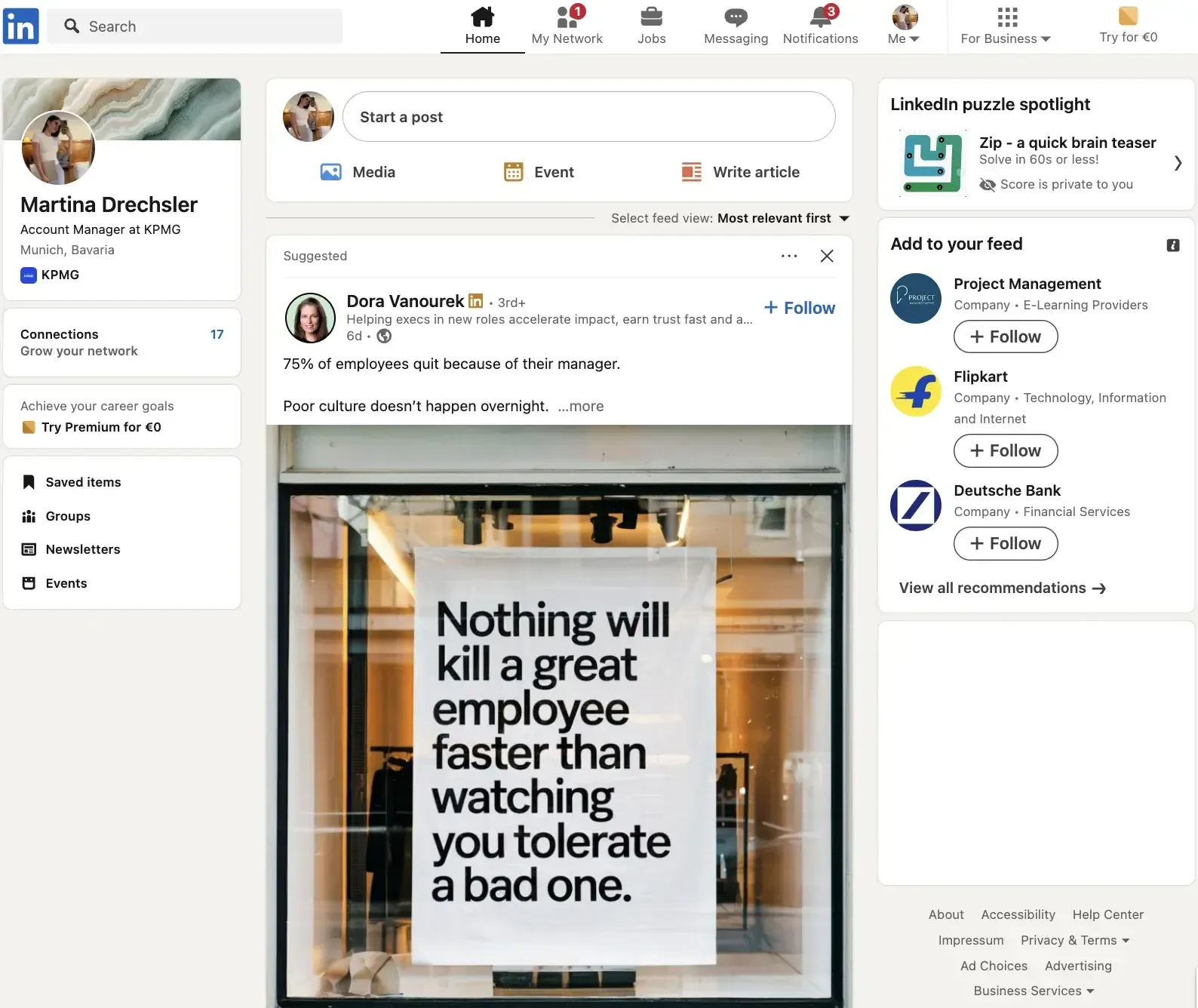 Published LinkedIn Newsletter example