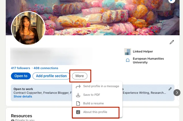 So verifizieren Sie ein LinkedIn-Konto über Ihr Profil