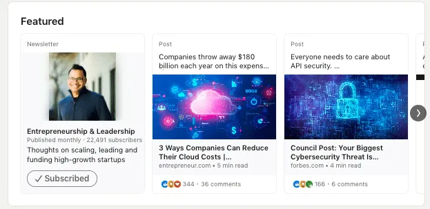 Beispiel für ein LinkedIn-Bild im Bereich „Im Fokus“ in der richtigen Größe.