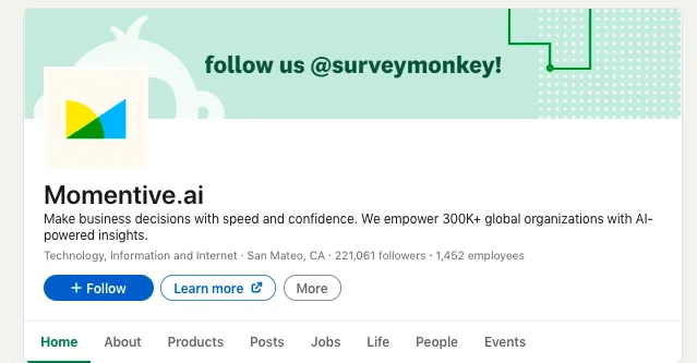 Beispiel für das Titelbild einer LinkedIn-Unternehmensseite.