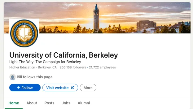Beispiel für das Titelbild einer LinkedIn-Unternehmensseite.