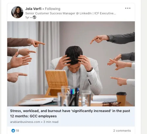 Beispiel für ein LinkedIn-Bild für einen Artikel in der richtigen Größe.