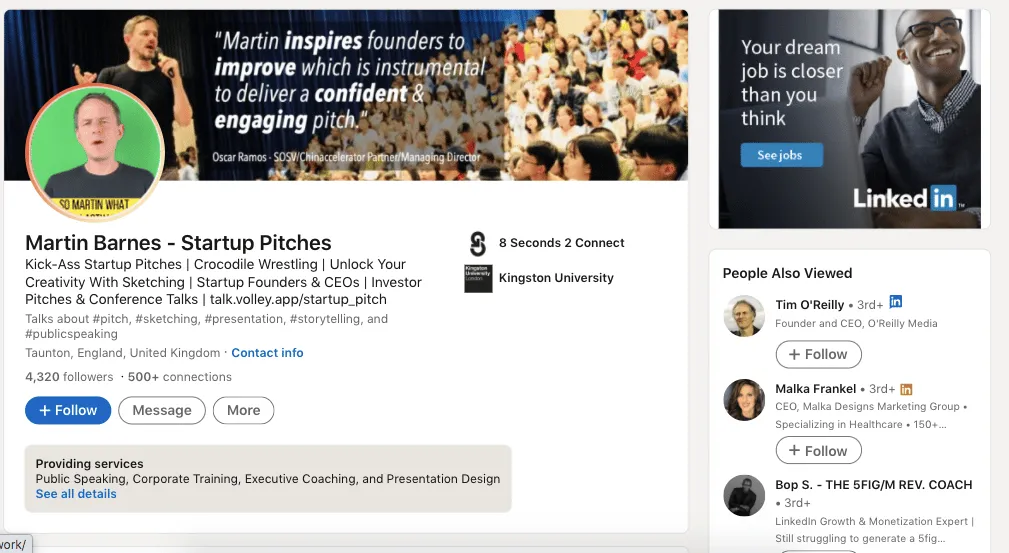 Tech-Influencer Martin Barnes auf LinkedIn