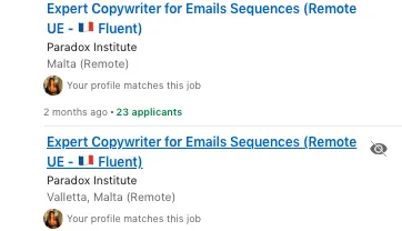 Tipps für LinkedIn-Stellenbeschreibungen: Emojis verwenden, um Aufmerksamkeit zu wecken (Beispiel als Screenshot)
