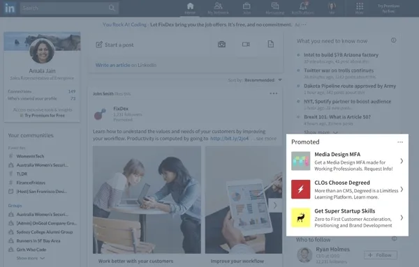 LinkedIn-Anzeigenarten: Text Ads
