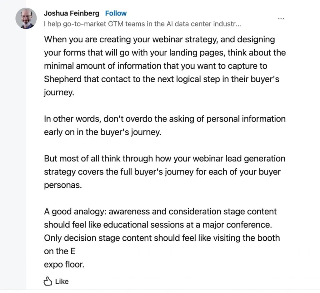 ¿Qué es un formulario de generación de leads de LinkedIn? Publicación con consejos en LinkedIn.