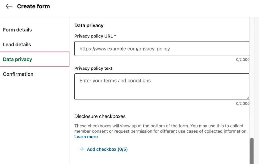 ¿Qué es un formulario de generación de leads de LinkedIn? Privacidad de los datos