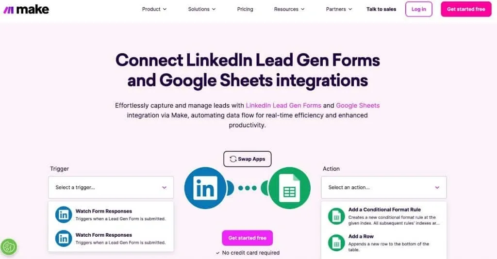 Integración de los formularios de generación de leads de LinkedIn con Google Sheets