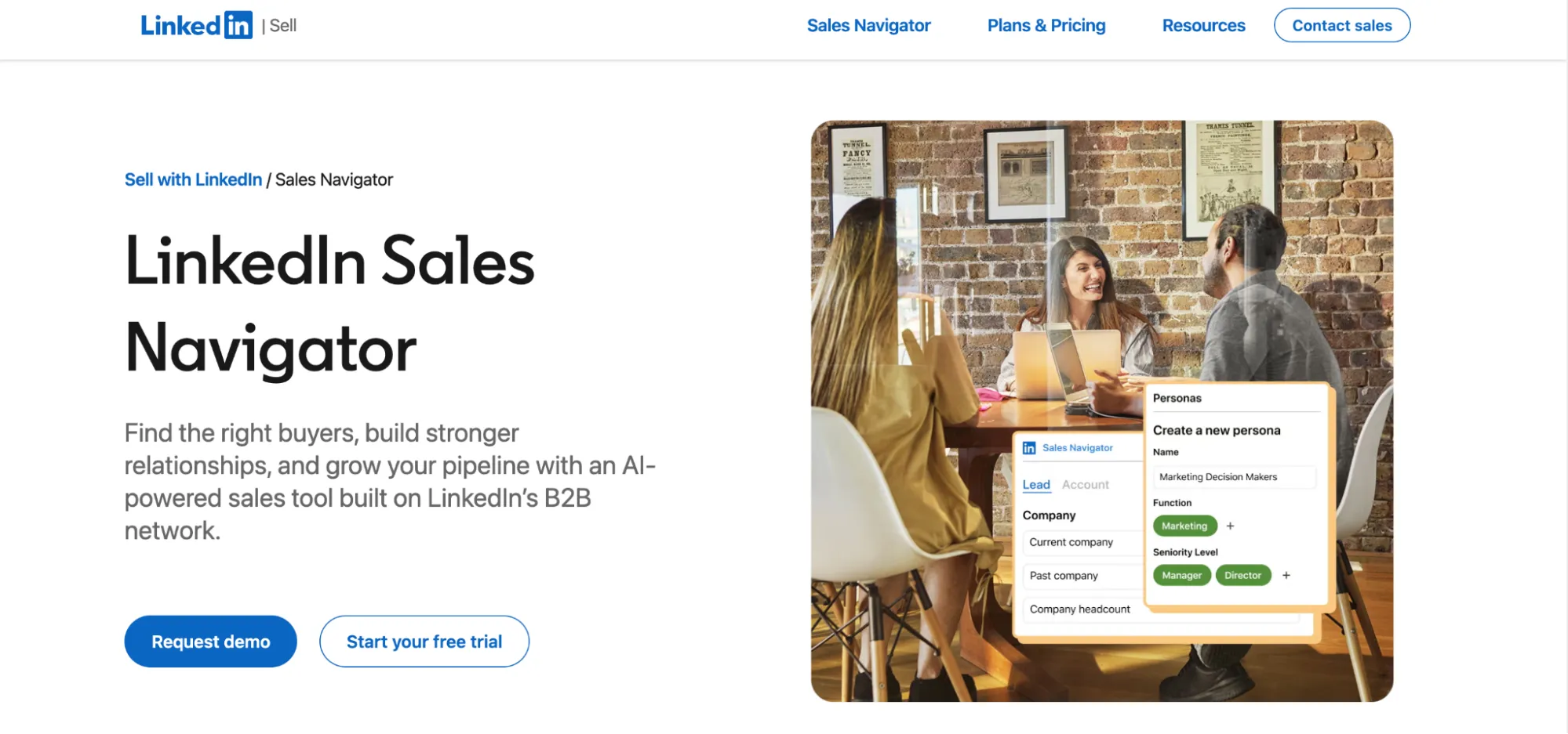Página inicial do LinkedIn Sales Navigator que apresenta as suas ferramentas de pesquisa de potenciais clientes e de prospeção.