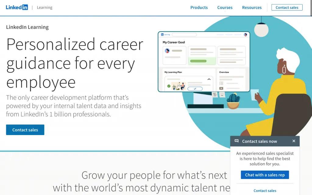 Como funcionam os preços do LinkedIn Learning — contactar a equipa de vendas