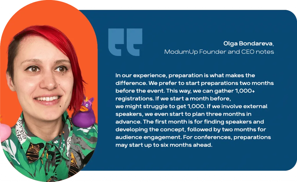 Fundadora da ModumUp sobre a preparação de eventos