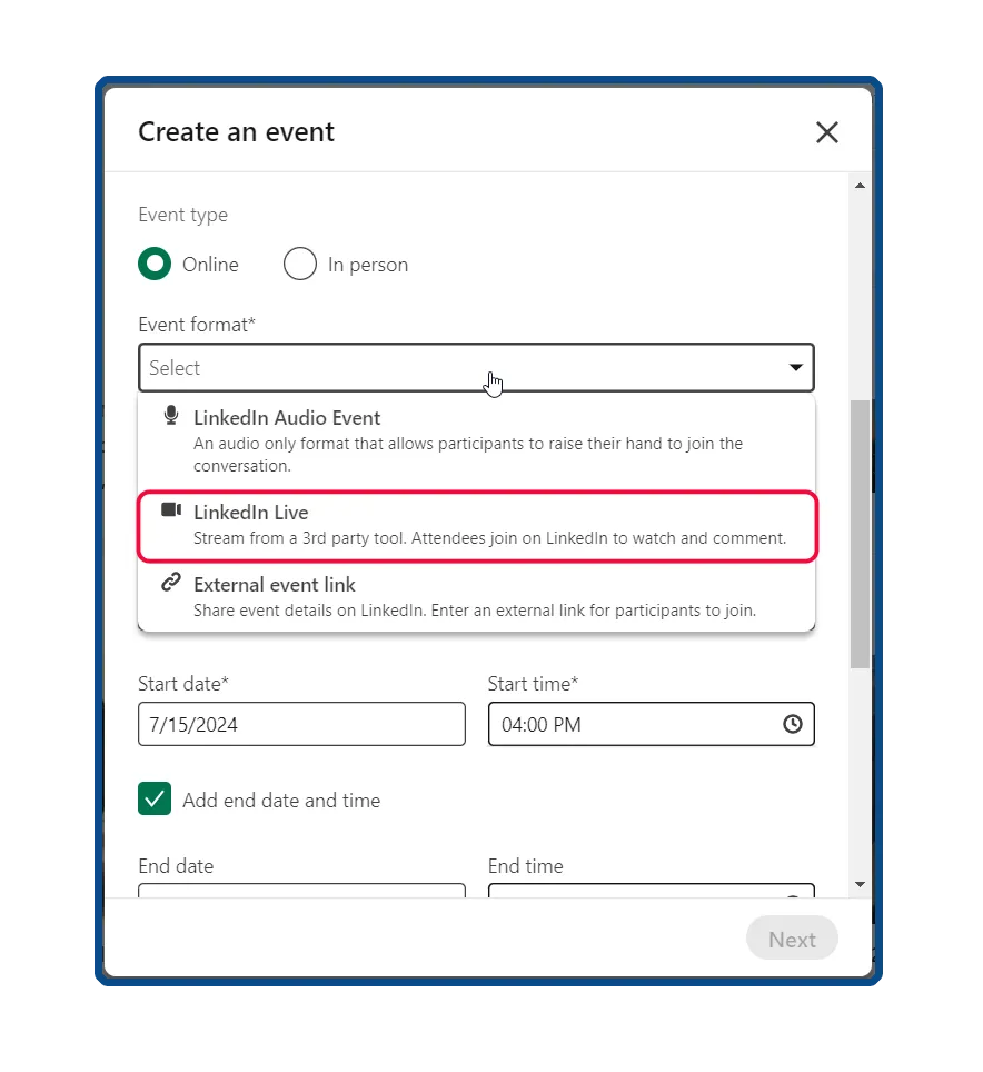 Como verificar rapidamente se é elegível para realizar uma transmissão LinkedIn Live