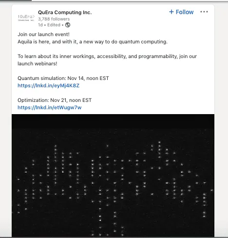 Beispiel für einen LinkedIn-Marketingbeitrag eines Technologieunternehmens