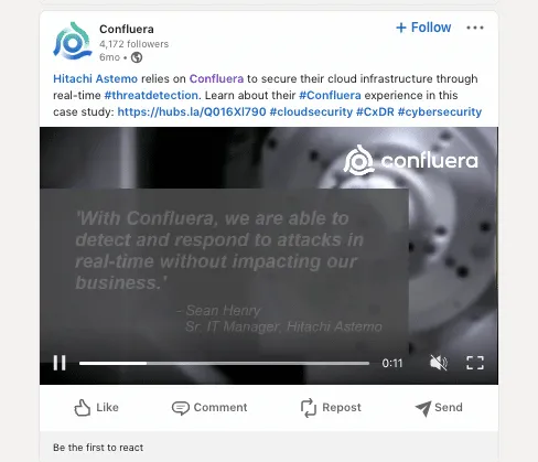 Beispiel für einen B2B-Marketingbeitrag auf LinkedIn