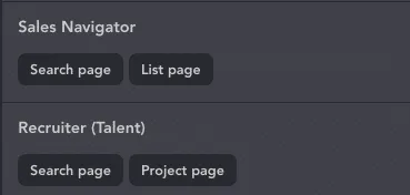 Seiten zur Zielgruppenerfassung aus LinkedIn Sales Navigator und Recruiter im Tool Linked Helper zur Automatisierung von LinkedIn-Nachrichten