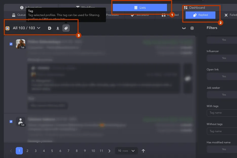 Automatisierte Nachrichten in Linked Helper mit der Möglichkeit, Tags zuzuweisen
