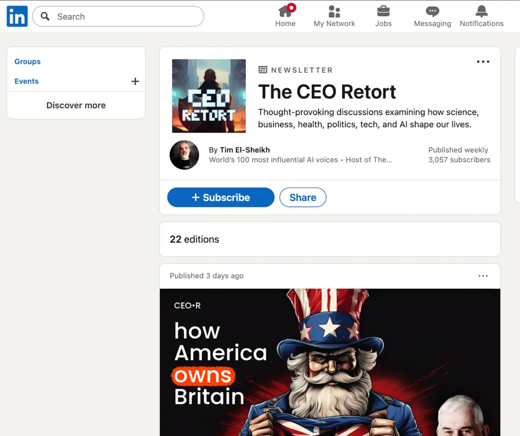 Cómo crear una newsletter en LinkedIn: Tim El-Sheikh